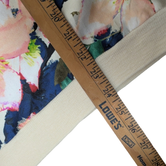 J.Crew Cove Floral Merino Wool Silk Short Sleeve Sweater Top Large Lightweight - Picture 6 of 8